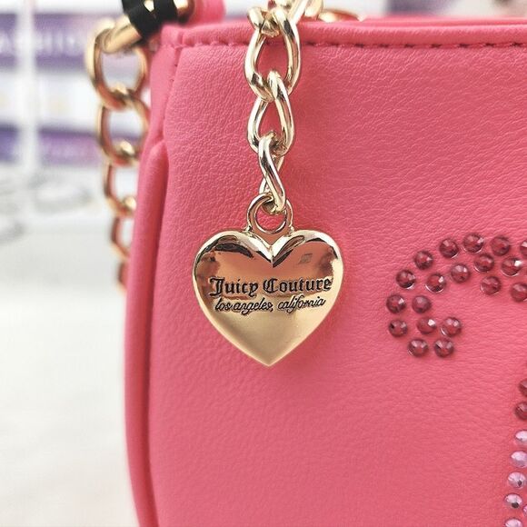 TikTok {Juicy Couture} Pink Rhinestone Shoulder Bag Purse - Picture 5 of 7